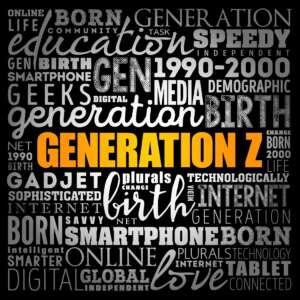 Generation Z Word Cloud collage, concept background